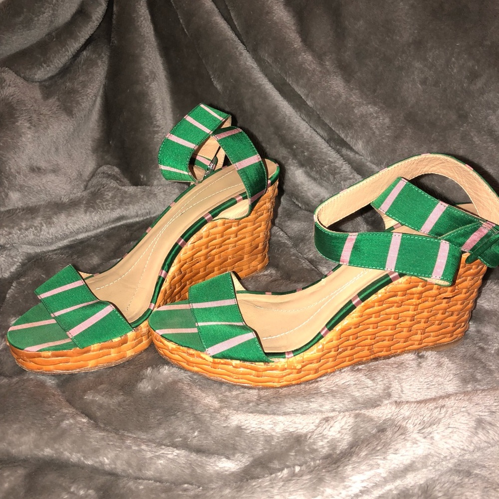 Kate spade strap basket wedges
